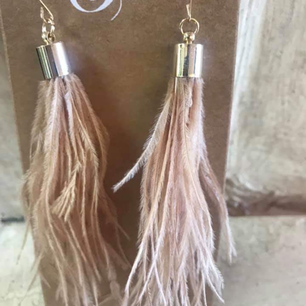 Feather tassel earrings